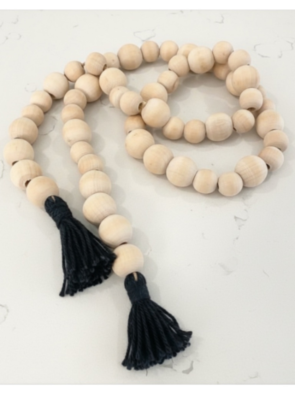 Natural Wood Bead Garland